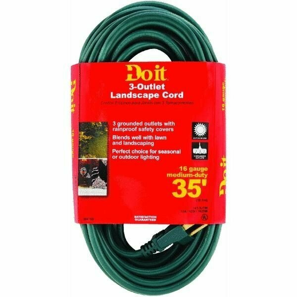 Do It Best Do it 3-Outlet Landscape Extension Cord OP-JTW163-35X-GR